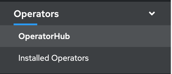 OpenShift OperatorHub Menu
