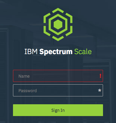 Spectrum Scale GUI Login